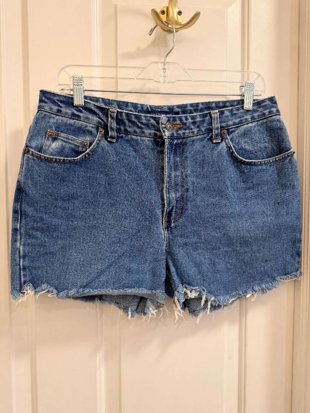 Vintage 90s Bill Blass Acid Wash Denim Cutoff Shorts Size 10